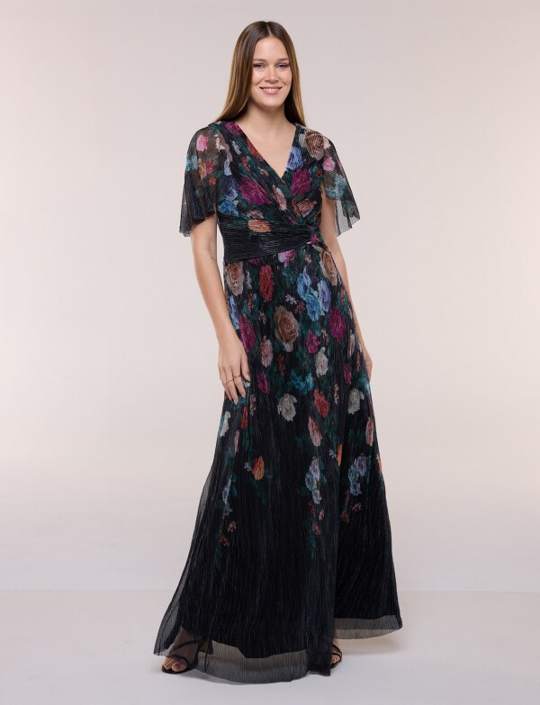 Vestido Noche Floral NEGRO/MULTI