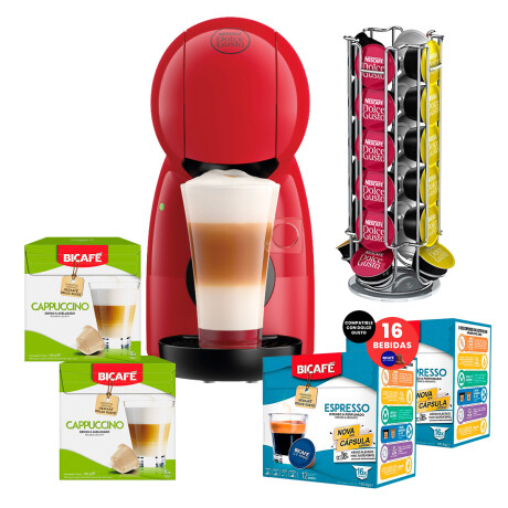 Super Combo Cafetera Piccolo + 4 Cajas de Capsulas Bicafe + Capsulero 001