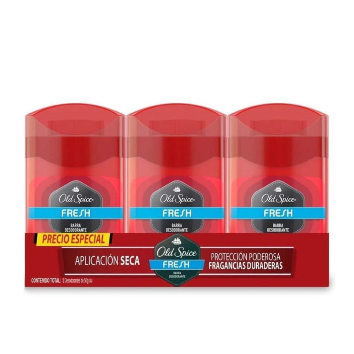 Desodorante Old Spice Fresh Pack 3 Unidades 50g 