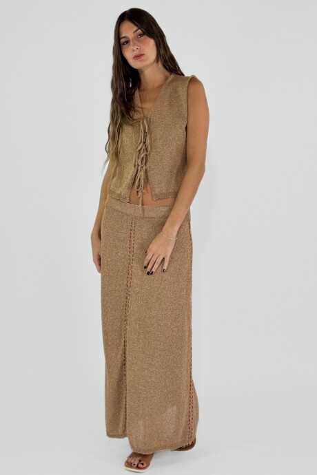 SACON TEJIDO EN LINO FILIPA Camel