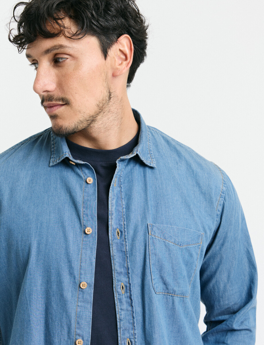 012468 CAMISA TIPO JEAN HARRY Azul