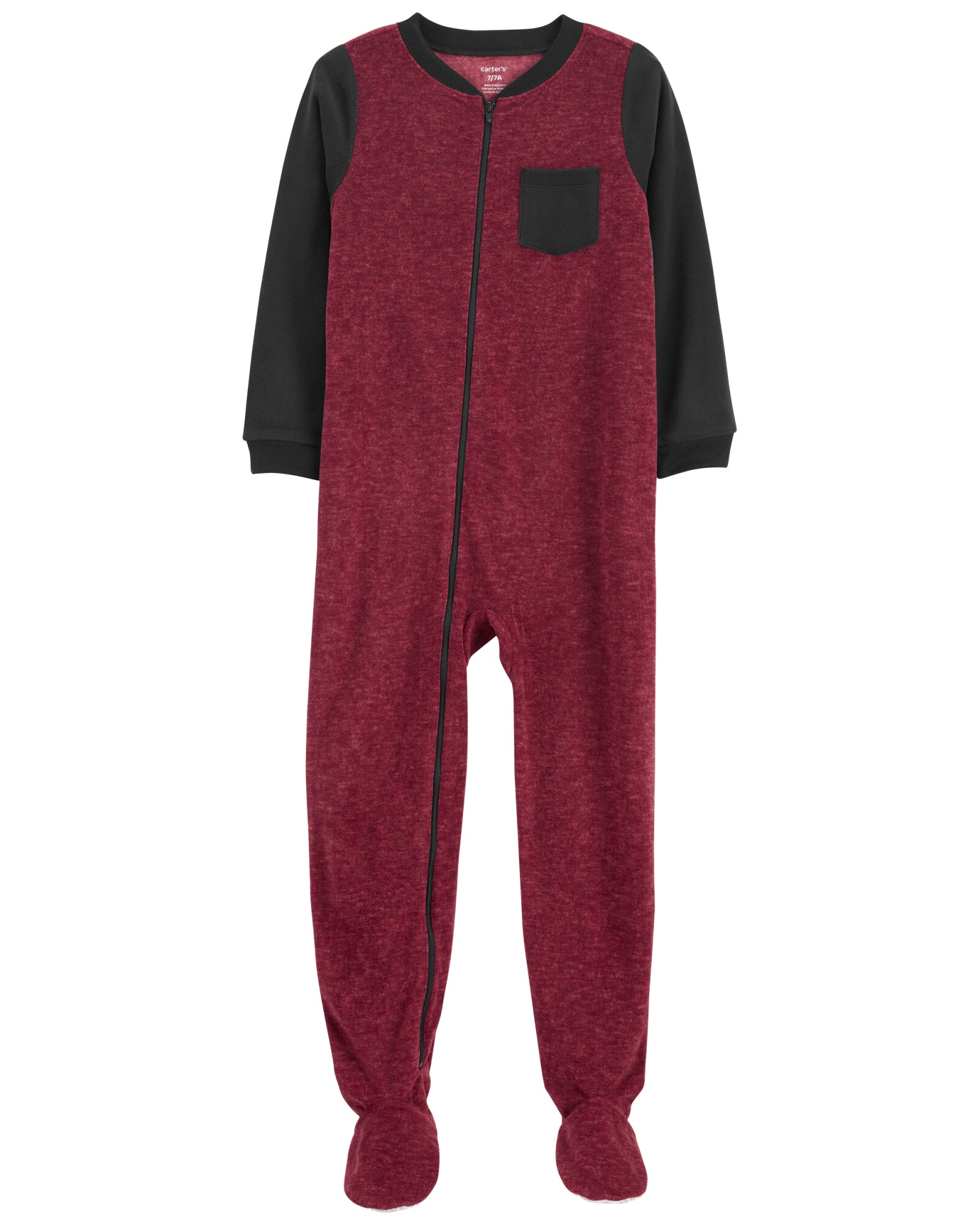 Pijama una pieza de micropolar con pie diseño bloques de color 0