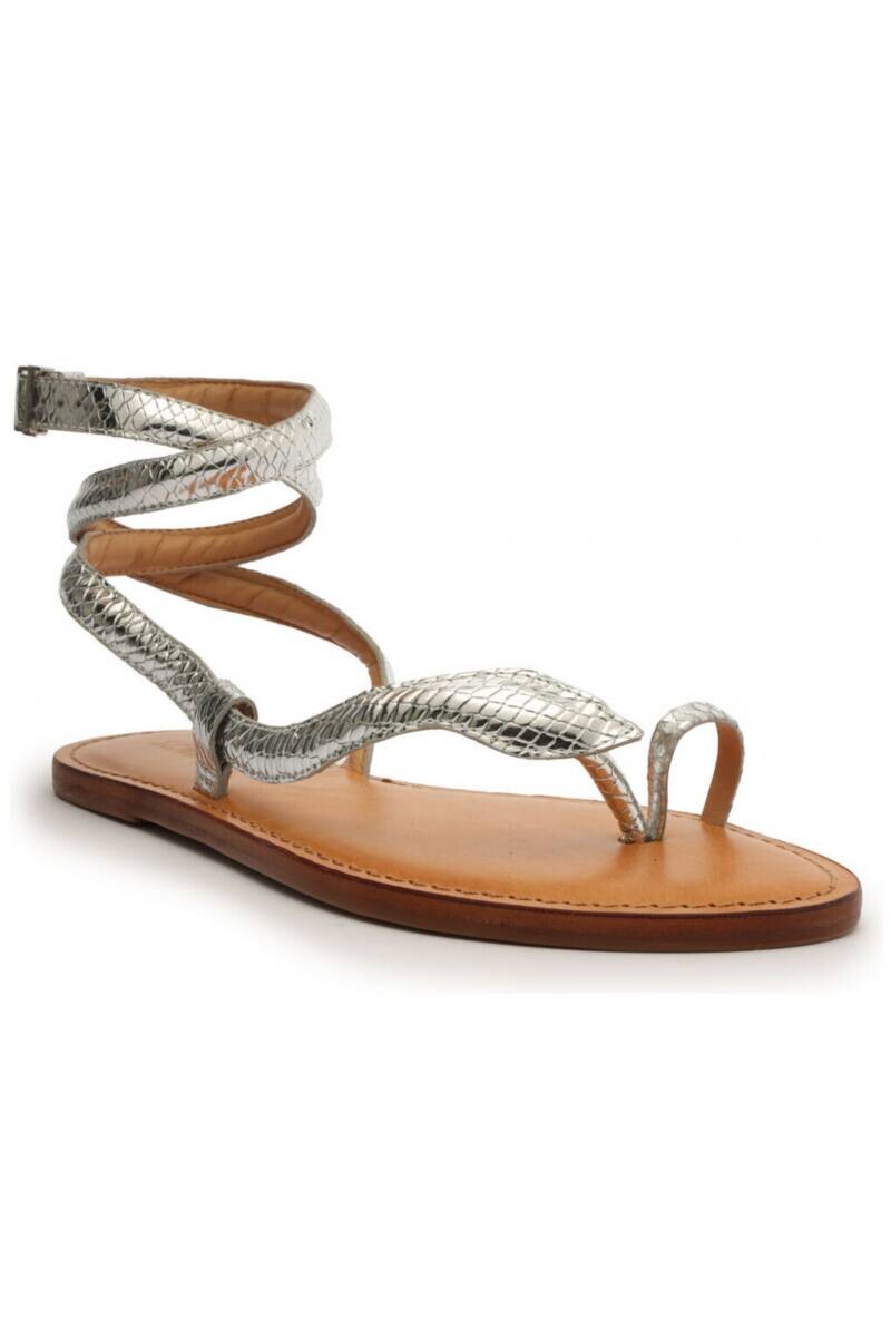 SANDALIA SNAKE PLATEADA 
