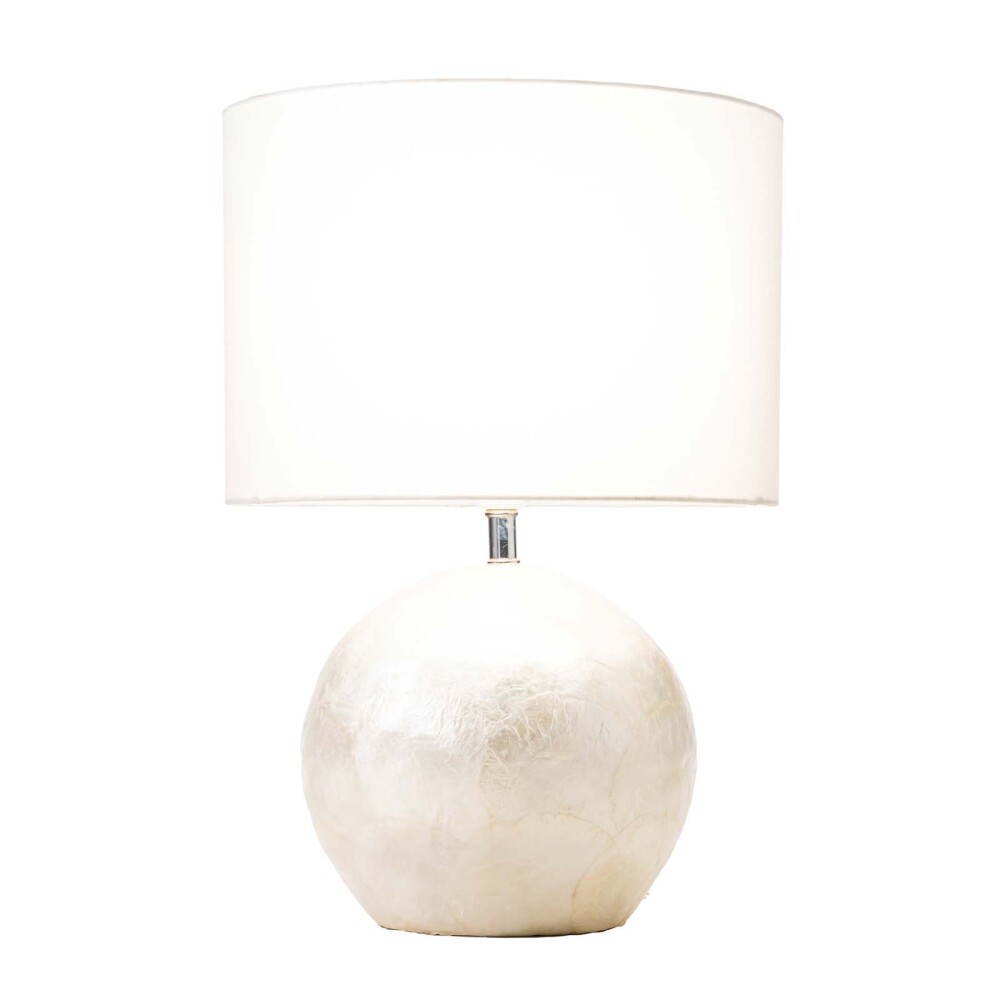 LAMPARA DE MESA CAPIZ BLANCO GX86