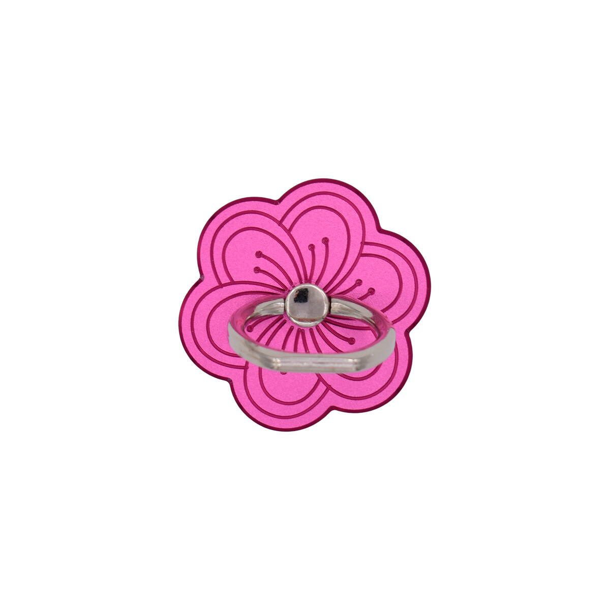 Anillo soporte para celular diseño mariposa brillos fucsia 