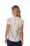 BLUSA MARIA ESTAMPADO CELESTE Y CORAL