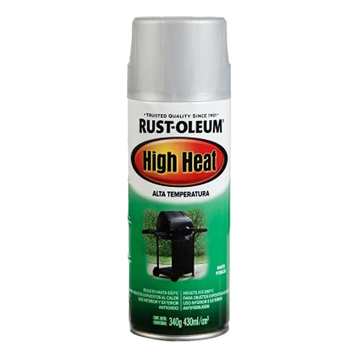 Aerosol Alta Temperatura Rust-Oleum 1093°C Plata para Mate 