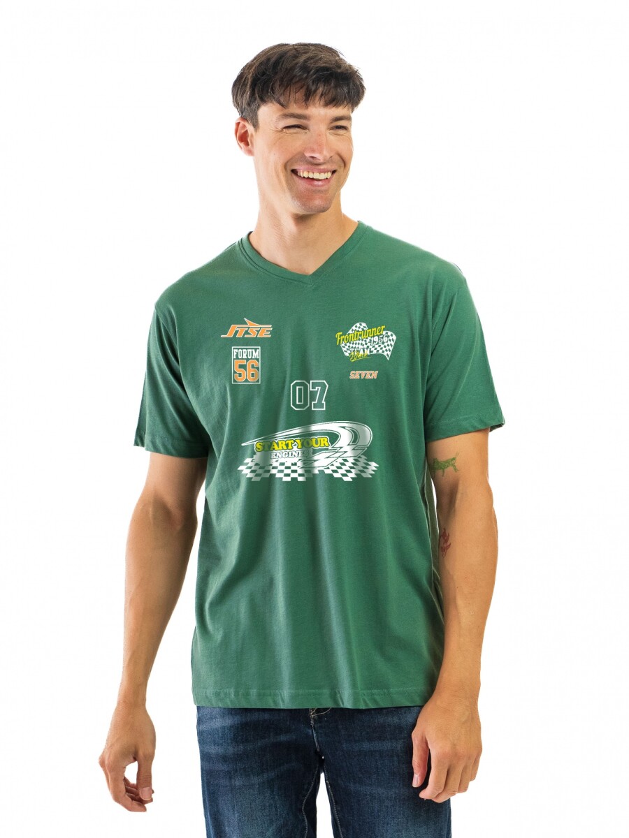Remera Estampada C/V BGDH REVB-21 - Pino/ Letras 065 