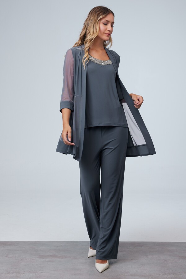 Set Blusa, Pantalón & Chaqueta GRIS OSCURO