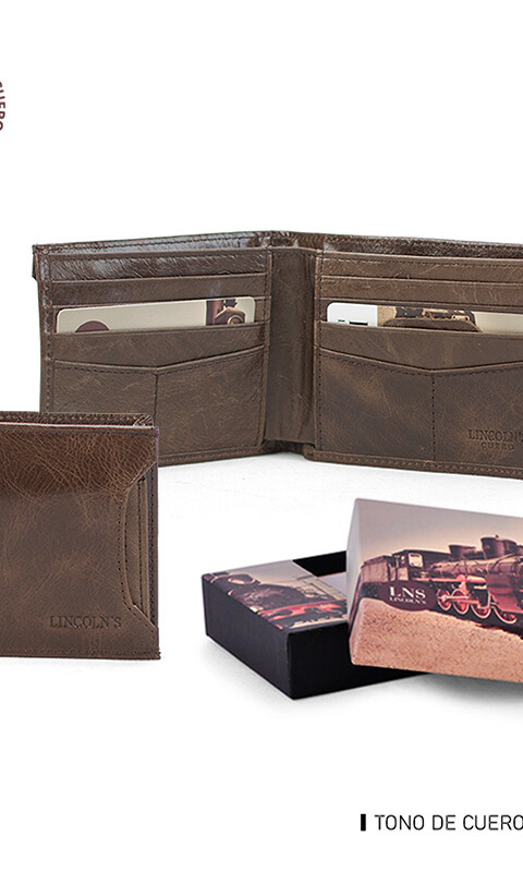 BILLETERA CUERO TRITÓN MARRÓN