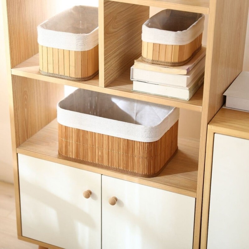 Set 3 cestos organizadores de bambú Set 3 cestos organizadores de bambú