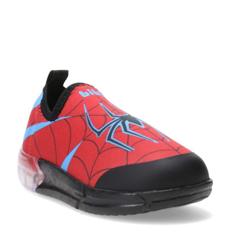 Championes Infantiles Bibi Space Wave 3.0 SPIDERMAN Luces Negro - Rojo