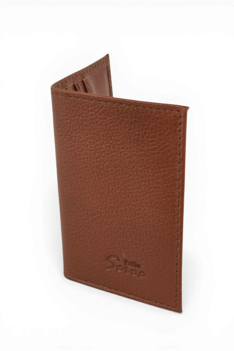 Porta documentos con visor Marrón