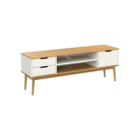 Rack para tv Linea Nordica Roble/Blanco