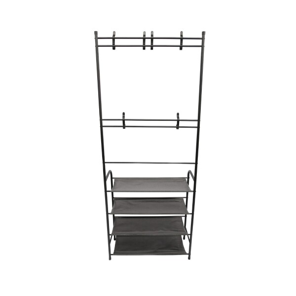 Perchero Ropa Rack Multifuncional Zapatero Organizador Percha Estantes Imback Color Negro Perchero Ropa Rack Multifuncional Zapatero Organizador Percha Estantes Imback Color Negro