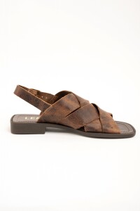 Sandalias Entrecruzada Chocolate