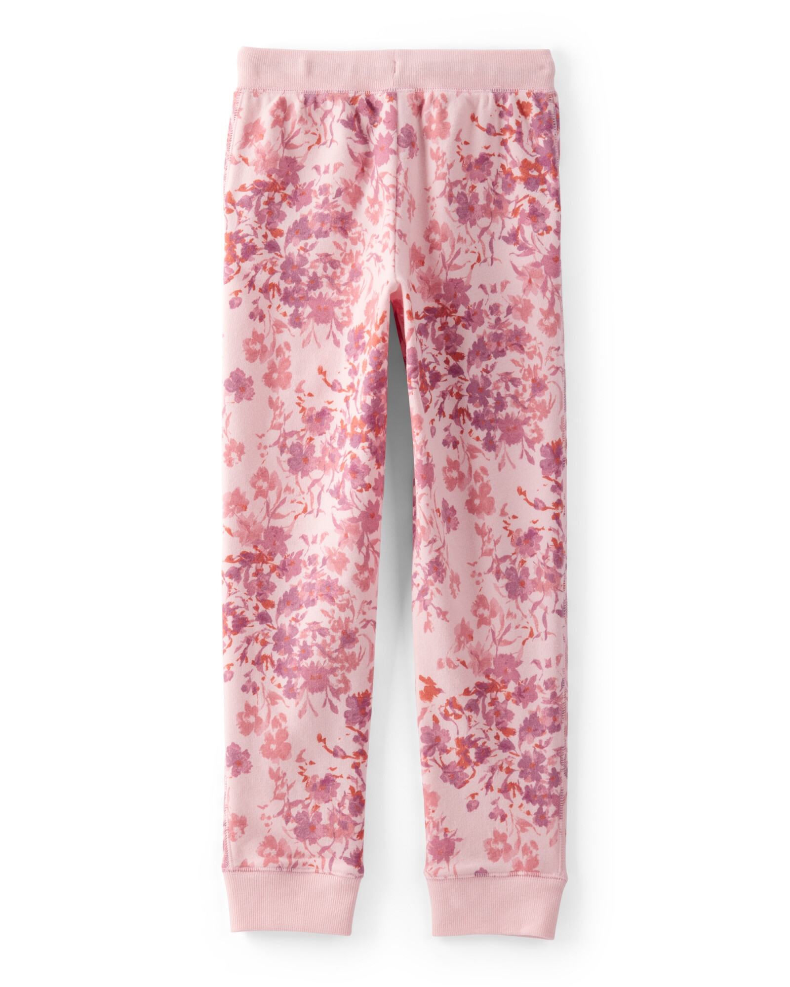 Pantalón de algodón, rosado, diseño floral Sin color