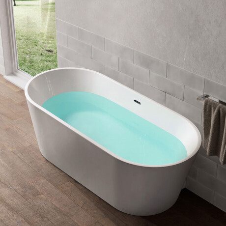 BAÑERA SIMPLE ACRILICO BLANCO AUTOPORTANTE CON DESAGÜE BLANCO