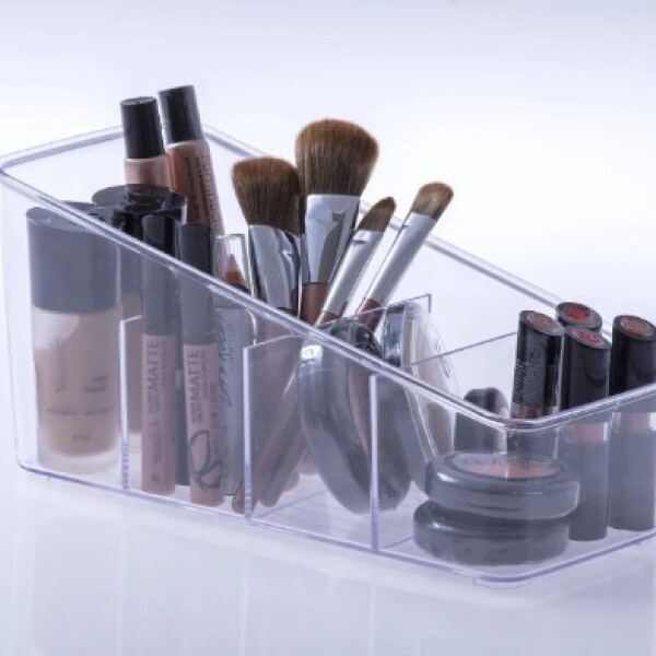 ORGANIZADOR DIAMOND CON DIVISIONES 27X13X13CMS CRISTAL TRANSPARENTE