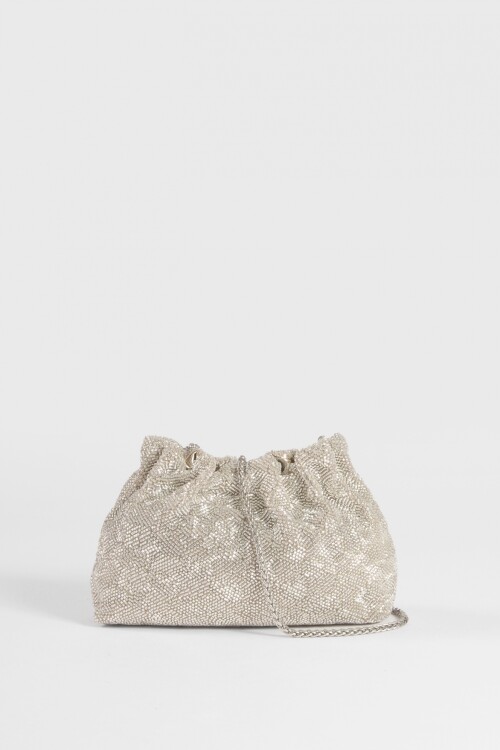 Cartera fiesta bordada mostacillas beige