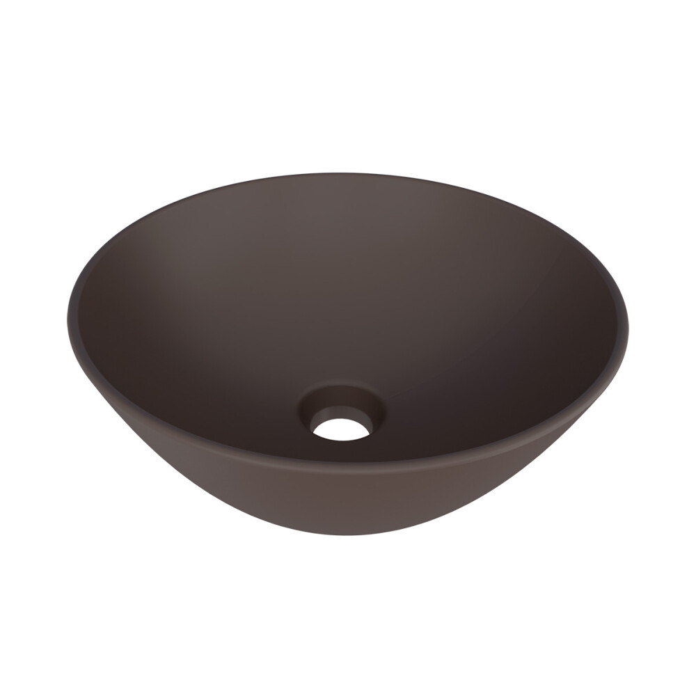 BACHA EN CERÁMICA CUIA MARRÓN REDONDA 35 CM Bacha En Cerámica Cuia Marrón Redonda 35 Cm