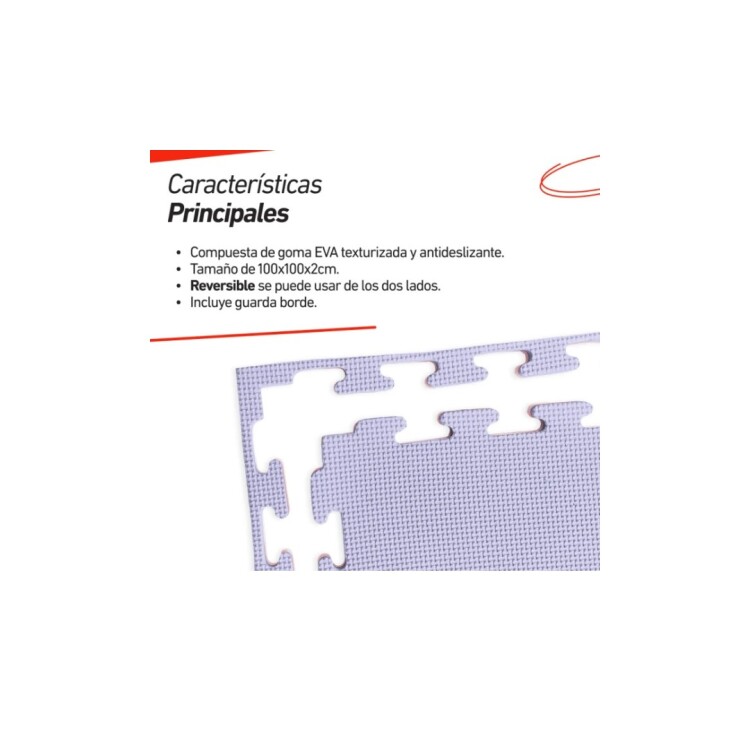 PISO GOMA EVA ENCASTRABLE 1MX1MX2CM VIOLETA