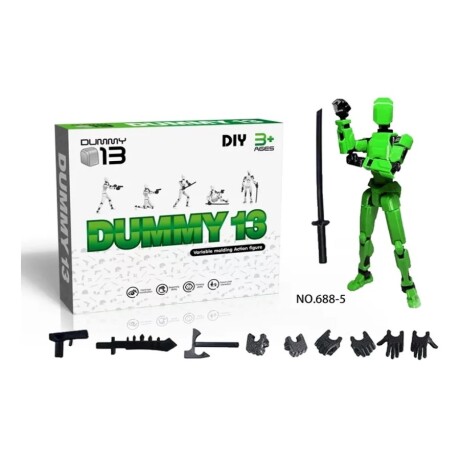 Figura Articulada Dummy 13 con Accesorios VERDE
