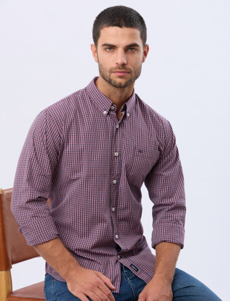 CAMISA SPORT A CUADROS Rojo