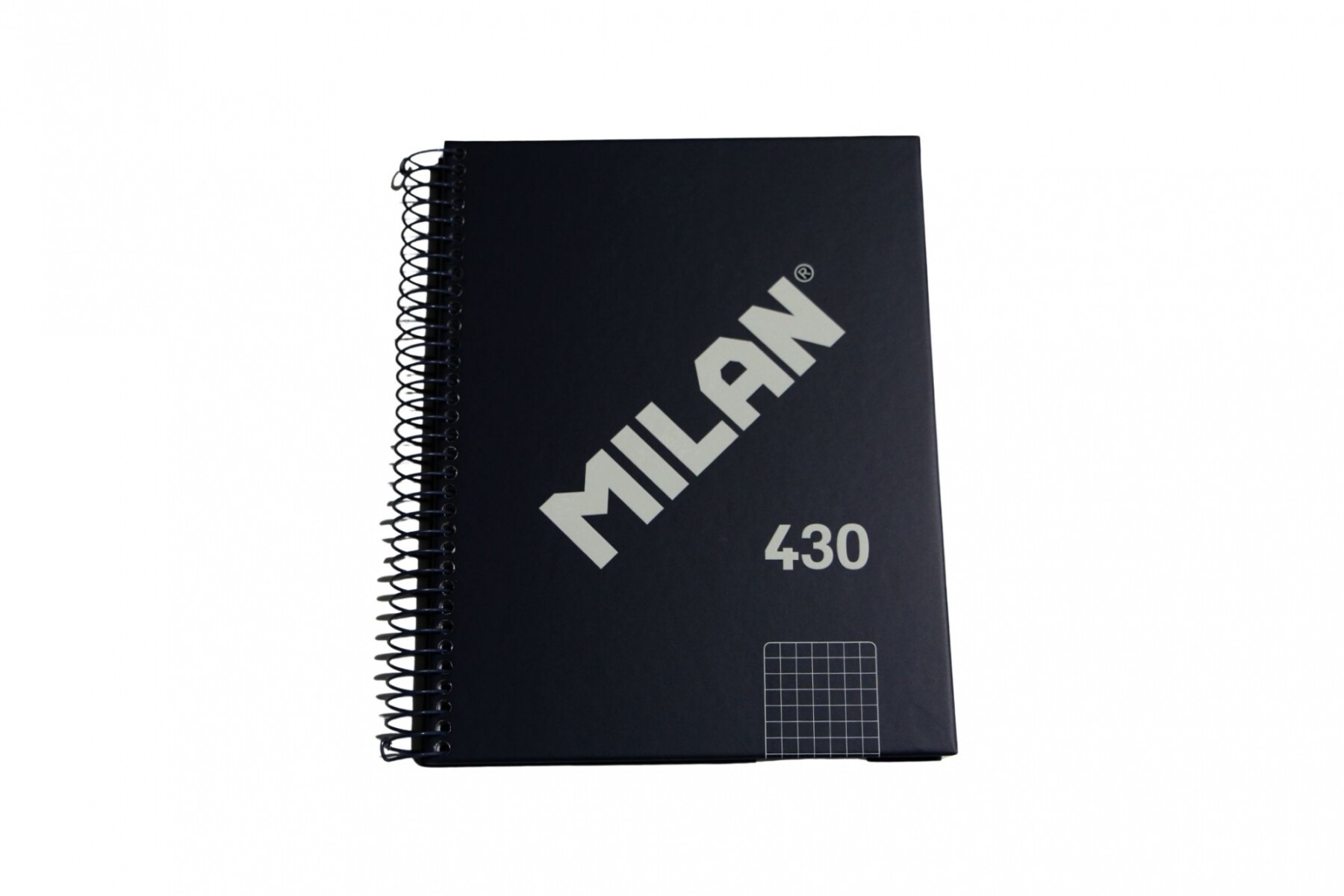 CUADERNO MILAN CON ESPIRAL TAMAÑO A5 CUADRICULADO DE 80 HOJAS COLOR AZUL 