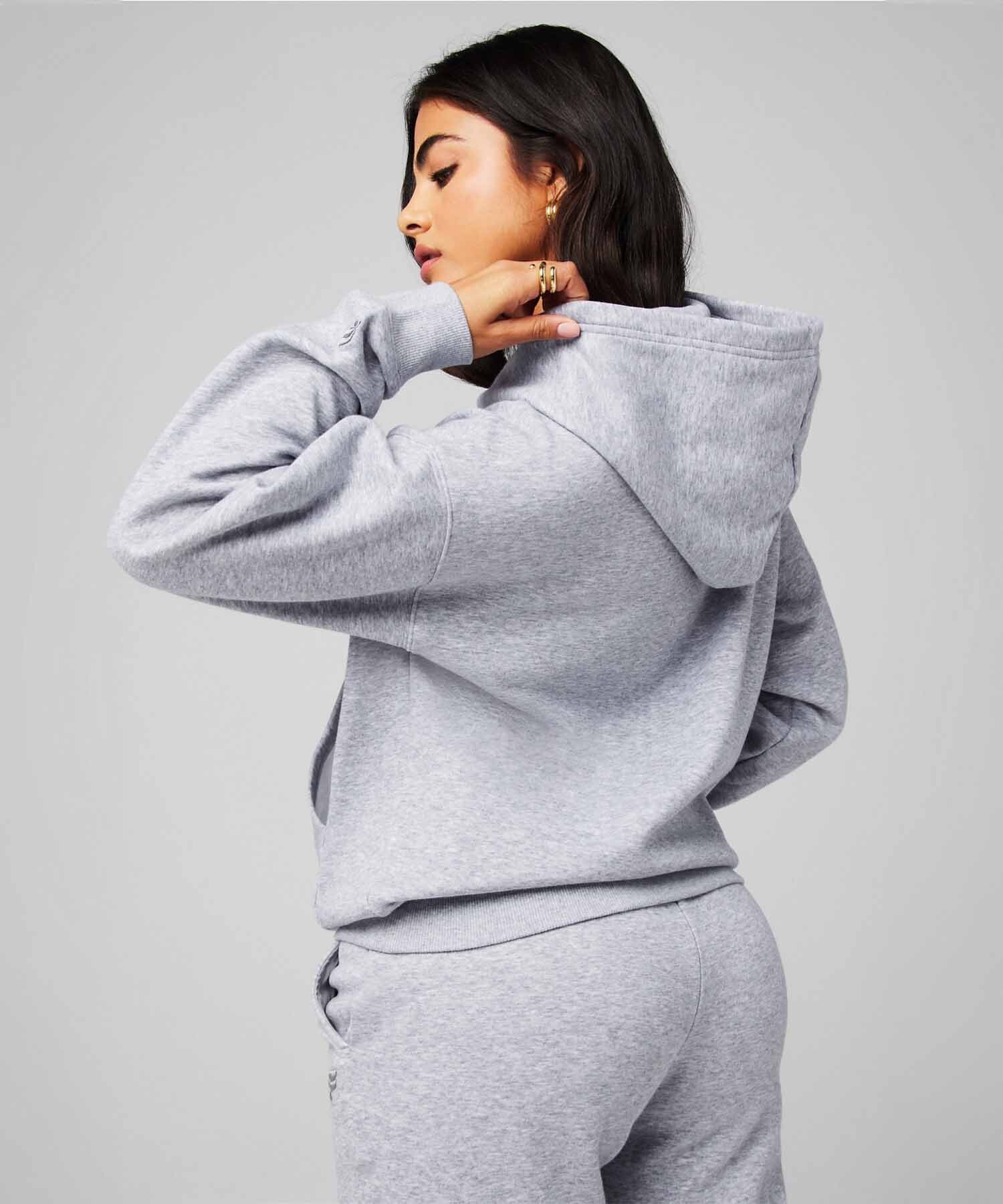 Polera Cozy Fleece Hoodie Mujer Classic Grey Heather