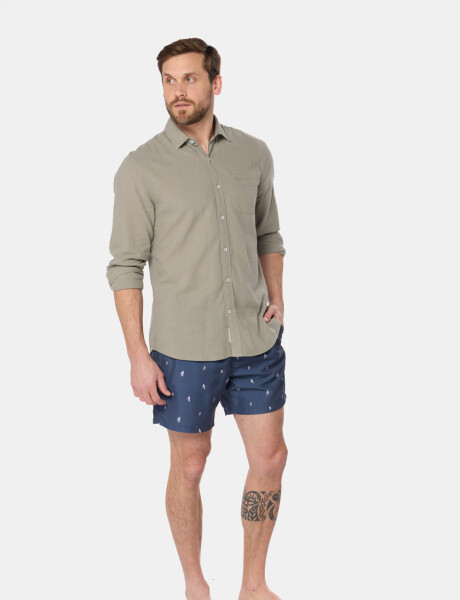 SHORT DE BAÑO ESTAMPADO Azul