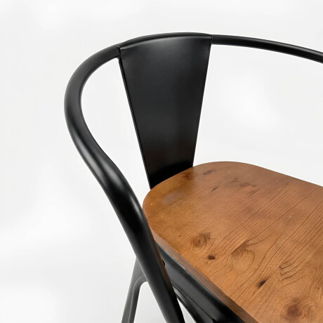 Silla Tolix Metálica Madera Comedor Living Jardín Negro