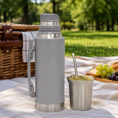 Termo 1Lt Acero Inox con Manija Retráctil y Tapa Mate Comet Termo 1lt Acero Inox Con Manija Retráctil Y Tapa Mate Comet