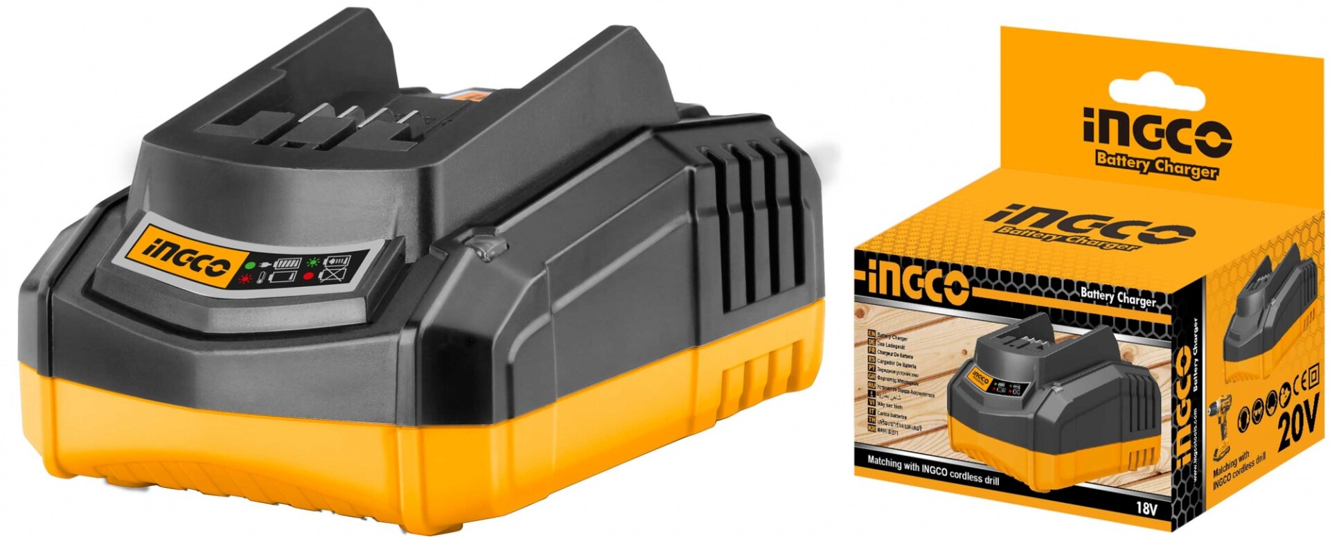 CARGADOR BATERIA LITIO 20 VOLT LINEA P20S INGCO FCLI2001 MULTI HERRAMIENTAS 