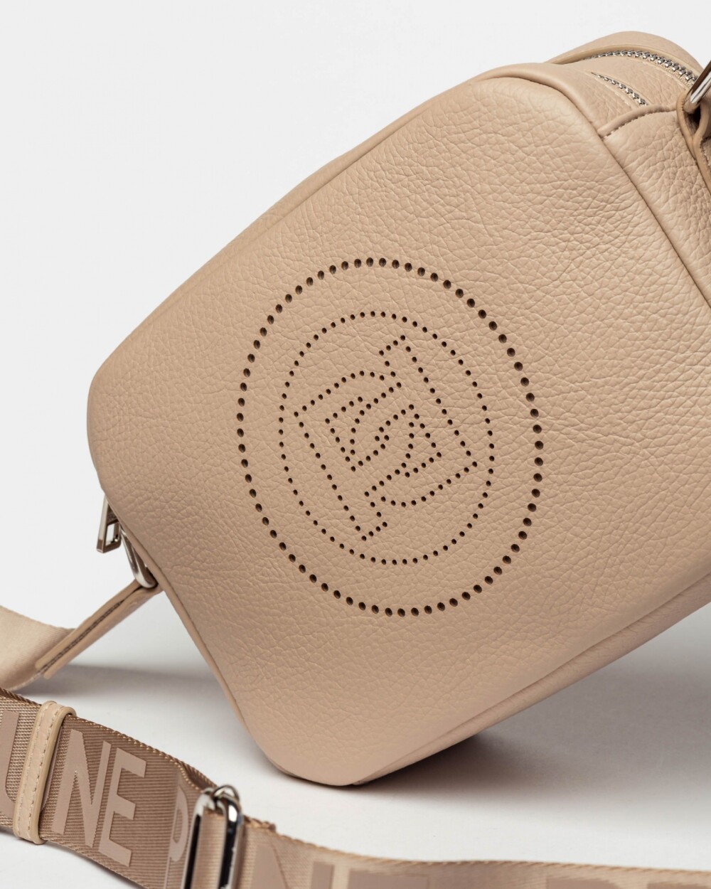 Bandolera Key en efecto cuero graneado Taupe