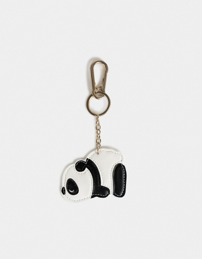 Llavero PU Llavero Y Charm Osito Panda De Pu - Combinacion Bicolor
