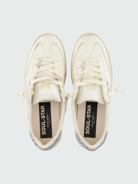 Golden Goose-Championes de cuero acordonados, Soul star Blanco