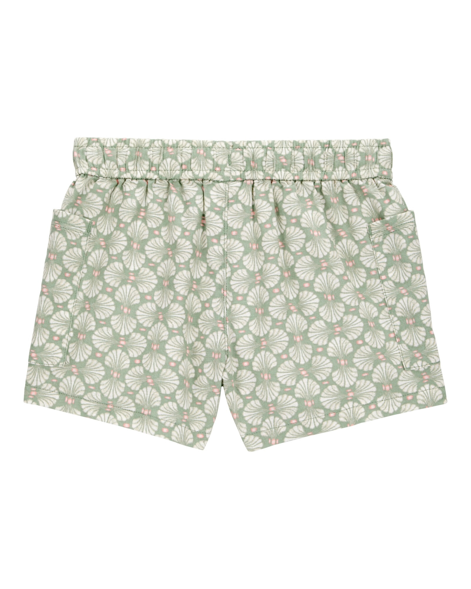 Short de algodón, con cordón, diseño floral Sin color
