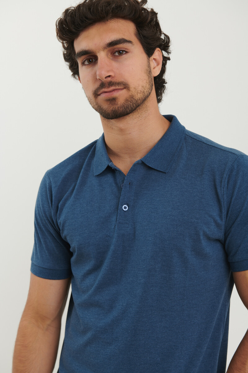 REMERA HARRINGTON URBAN - Azul Piedra Melange 