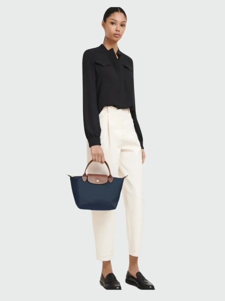Longchamp - Le Pliage Original Bolso con Asa Superior S Azul