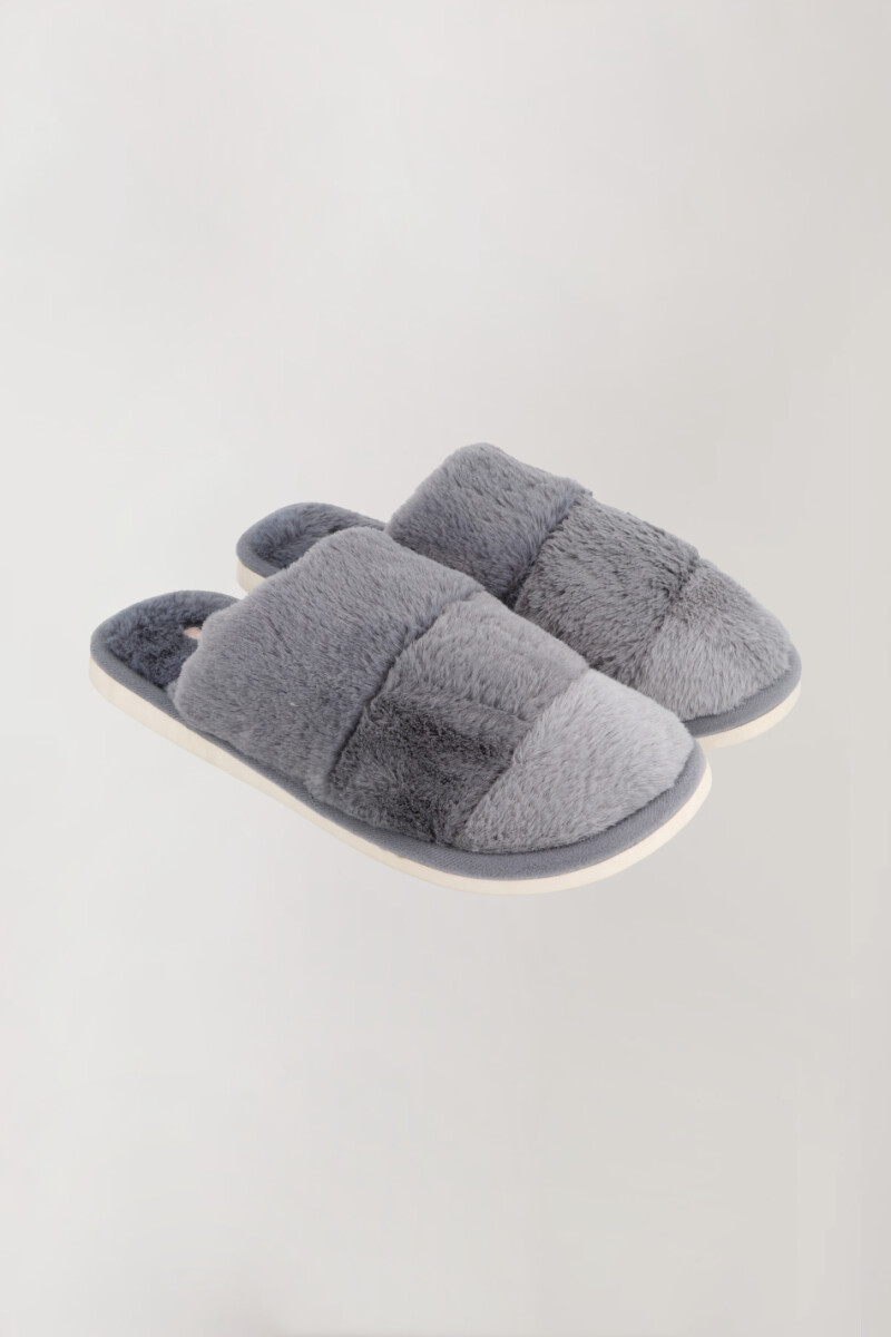 PANTUFLA STRIPES GRIS MELANGE