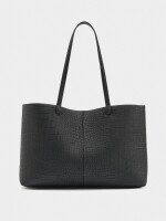 Bolso Shopper Grabado Animal Con Bolsa negro