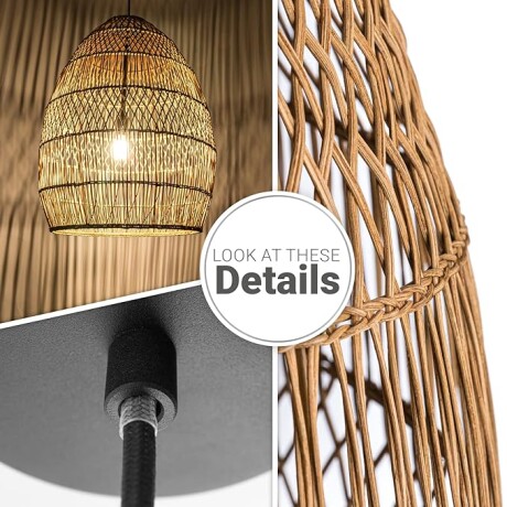 Colgante rattan grande 68cm NATURAL