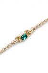PULSERA DE CADENA BAÑADA EN ORO 18K CON CRISTAL VERDE Pulsera