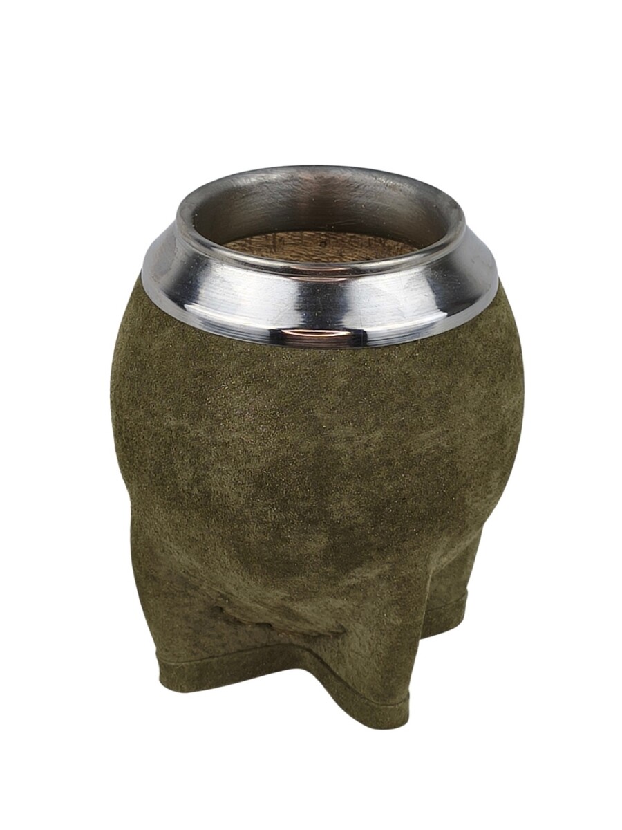 Mate de calabaza forrado en cuero modelo torpedo - verde 