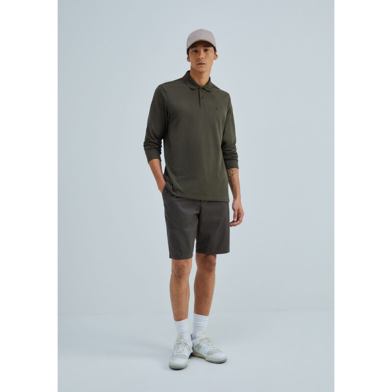 CAMISA POLO ML MASC CINZA ESCURO