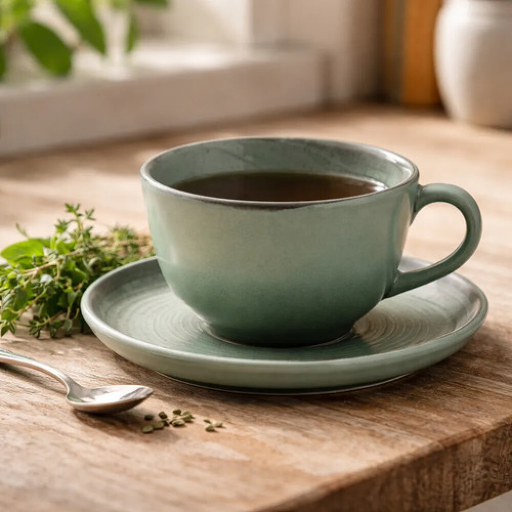 Taza de te con plato Pacifico 200ml OXFORD Taza de te con plato Pacifico 200ml OXFORD