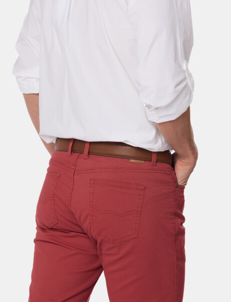 PANTALÓN 5 BOLSILLOS CON SPANDEX Bordeau