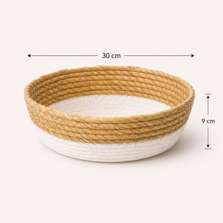 CESTO ORGANIZADOR FIBRA NATURAL BLANCO 30X9cm CESTO ORGANIZADOR FIBRA NATURAL BLANCO 30X9cm
