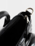 City Puffy Cartera City Efecto Craquelada - Negro